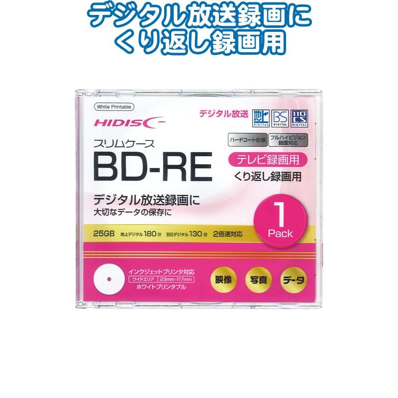 BD-RE 25GB 録画用 2倍速プリンタブル 1枚 36-373(se2d702) | ブランド登録なし