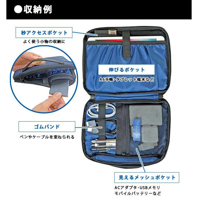 クツワ ガジェットケース クッションポーチ A6 バッグインバッグ