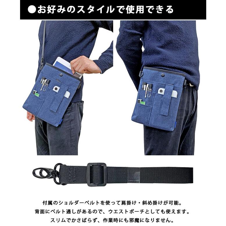 「レビュー記入でメール便送料無料」クツワ 作業用 ポーチ 薄型 ワークポーチ ショルダー ウエストポーチ エプロンバッグ 強撥水 FASTORAGE FS100-mail(si1a050) | クツワ | 04