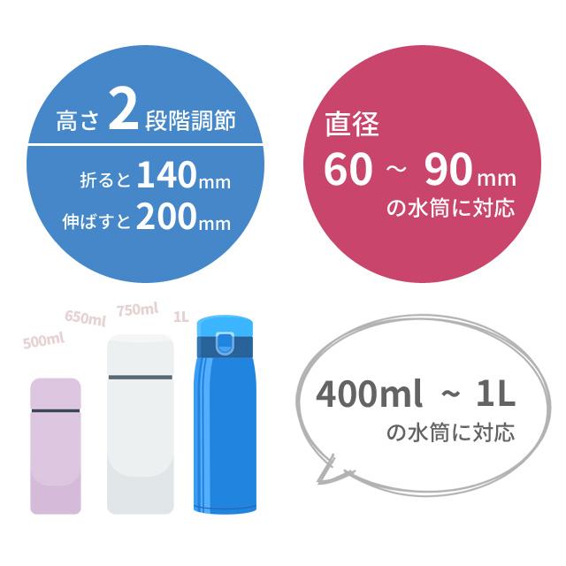 水筒カバー 肩掛け ショルダー 子供 男の子 女の子 小学生 サイズ調整 高さ調節 400ml 500ml 600ml 1L ボトルカバー クツワ ST526 1点迄メール便OK(si1a183) |  | 03