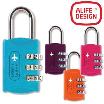 南京錠 ダイヤル式 鍵 トラベルロック おしゃれ かわいい ダイヤルロック 旅行 ロッカー カラフル ALIFE ハッピーフライト sncf-099 5点迄メール便OK(su0a089) | 