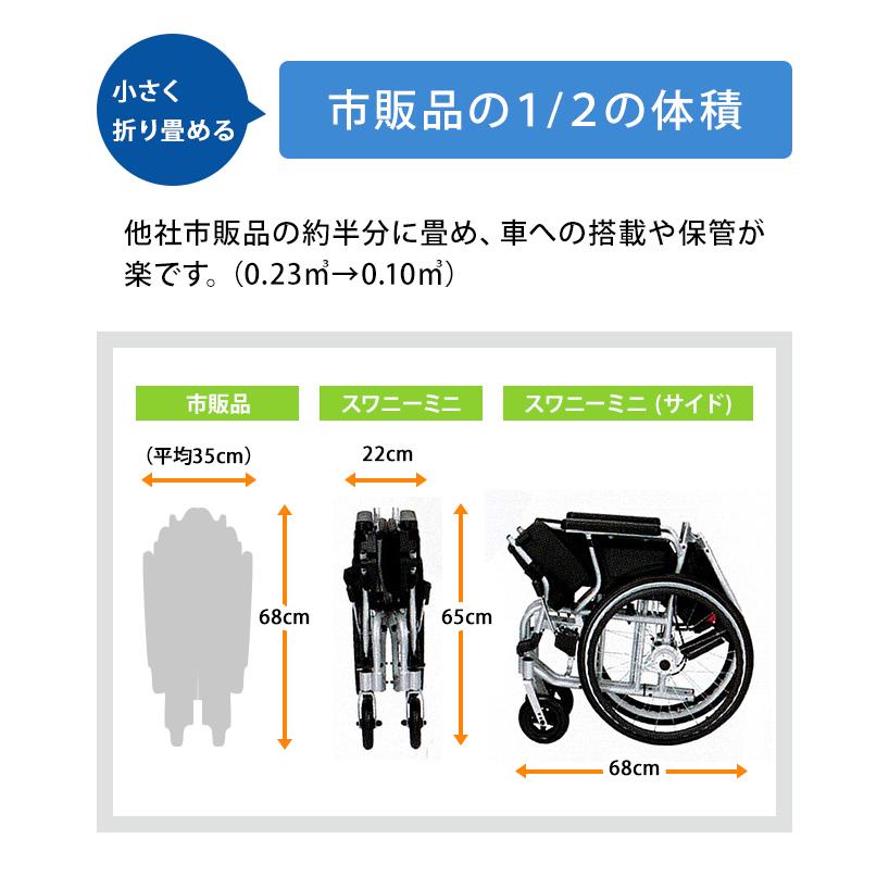 即日発送(条件付)！車椅子 世界最小 クラス SWANY スワニー 804 自走式・介助兼 シルバー ブルー レッド スワニーミニ 敬老の日 su1a140-as(su1a190) |  | 05