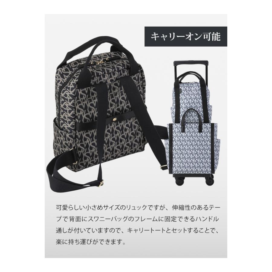 スワニー SWANY ロゴ 柄 ミニ リュック ブランドロゴ トートバッグ キャリーオンバッグ サブバッグ 手提げ バッグ エンブレモ A-609-m(su1a236) | SWANY（キャリーバック） | 03