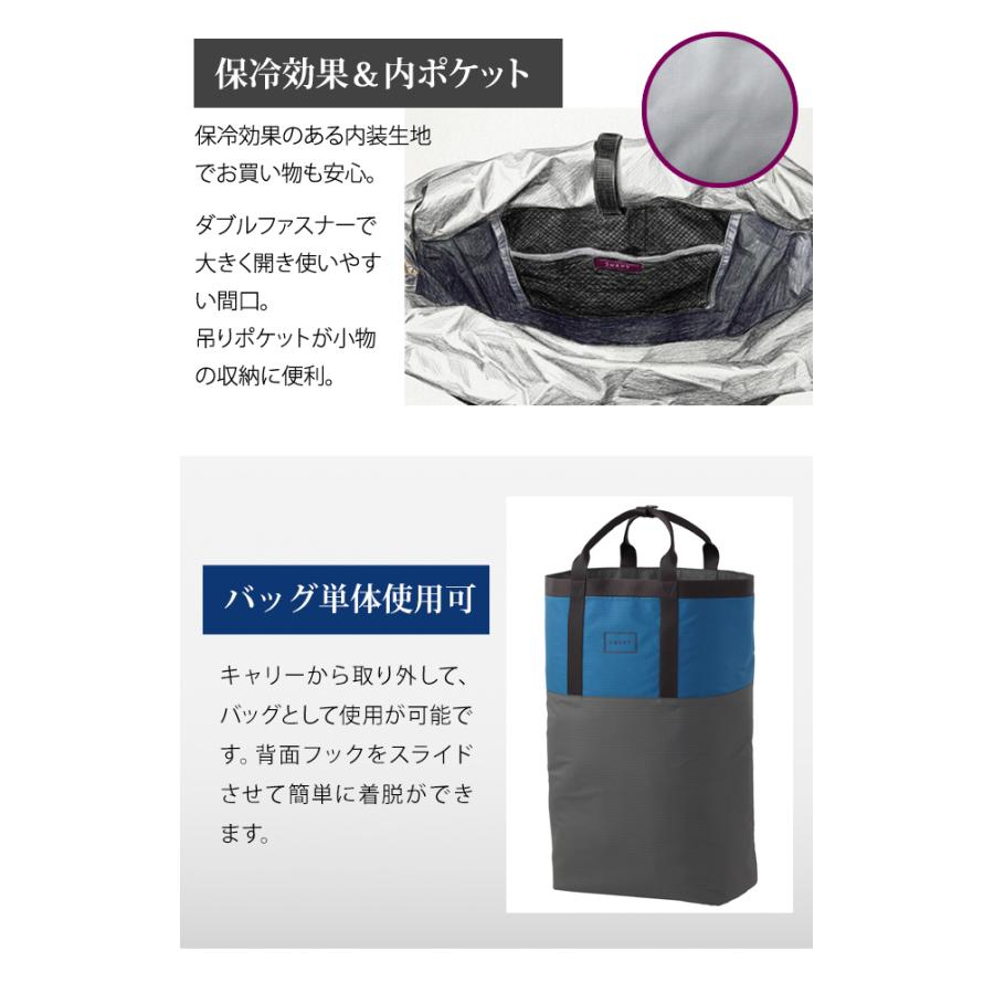 スワニー SWANY 保冷 大容量 拡張 A3 キャリーバッグ ショッピングカート ソフト 機内持ち込み バイカラー ムルテ D-700-L21(su1a256)「C」 | SWANY（キャリーバック） | 04