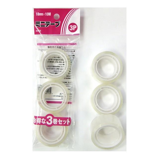 【まとめ買い=12個単位】ミニテープ(付替え用)18mm×10m 3P 404-09(su3a320) | ブランド登録なし