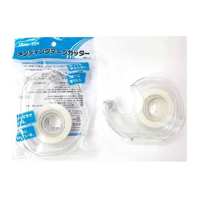 【まとめ買い=12個単位】メンディングテープ(カッター付)18mm×20m 404-12(su3a323) | ブランド登録なし