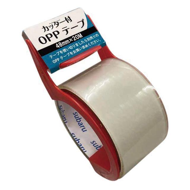 【まとめ買い=12個単位】カッター付きOPPテープ 48mm×20M アソート(色柄ある場合) 404-33(su3b559) | ブランド登録なし