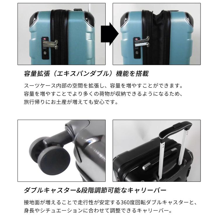 スーツケース Mサイズ キャリーバッグ TSA SiiiN+SEED シーンプラスシード ダブルキャスター ファスナー ハード 中型 2泊 3泊 S24-C-802(su5a031)「C」 |  | 08