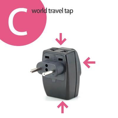 ワールドトラベルタップ（3つ口タイプ）　Cタイプ　TAP-103C(to1a019)【国内不可】 | 