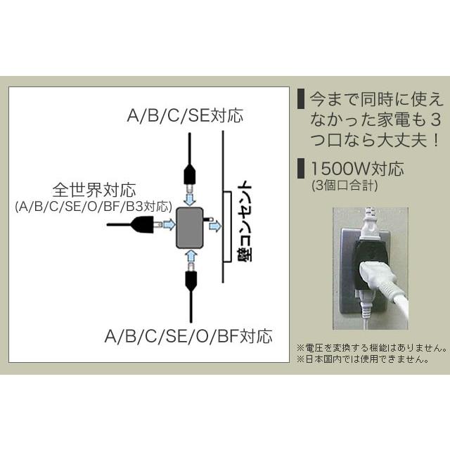 ワールドトラベルタップ（3つ口タイプ）　Cタイプ　TAP-103C(to1a019)【国内不可】 |  | 01