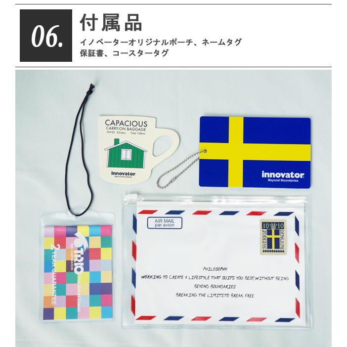 イノベーター スーツケース INV60 Mサイズ 62L ストッパー フロントオープン ファスナー TSA 中型 4泊 キャリーバッグ innovator(to4a104)「C」 | innovator | 26