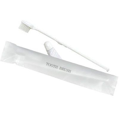 使い捨て 歯ブラシ ハブラシセット お試し 1個単位 歯磨き粉付き ホテル アメニティ 個包装 白 旅行 用 トラベル PBT-00 日本製 30点迄メール便OK(ma0a042) | ブランド登録なし