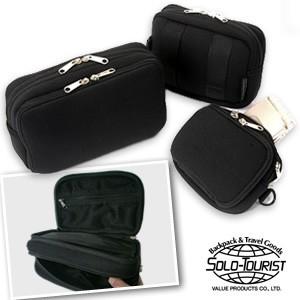 ソロツーリスト クッションポーチ ベルトポーチ 携帯ポーチ Lサイズ ヨコ Dリング・ベルトループ付き メンズ 黒 CY-Ｌ solo-tourist 1点迄メール便OK(va0a158) | 