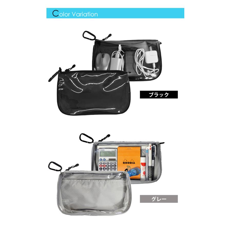 ソロツーリスト 防水 透明ポーチ ケース カラビナ 止水ファスナー solo