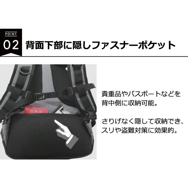 ソロツーリスト 防犯 リュック 隠しポケット 隠しバックル デイパック A4 収納 18L ポケット チェストベルト solo-tourist セーフティデイパック ST-DP(va0a458) |  | 05