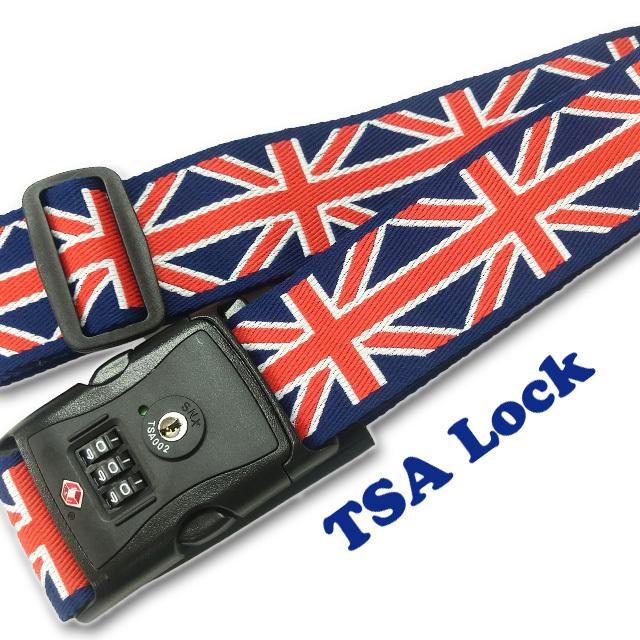 スーツケースベルト TSAロック 鍵付き ユニオンジャック 日本製 1点迄メール便OK(va1a060) | 