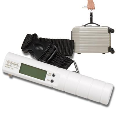 YAZAWA ヤザワ トラベル ラゲッジスケール 重量計 TVR51WH 6ヶ月保証 最大計量40kg メジャー付き 電池別売 旅行 便利グッズ （ya0a108） | 
