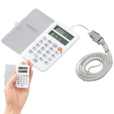 YAZAWA ヤザワ 通貨 電卓 TVR55WH 1年保証 ネックストラップ テスト用電池付 3点迄メール便OK（ya0a109） | 