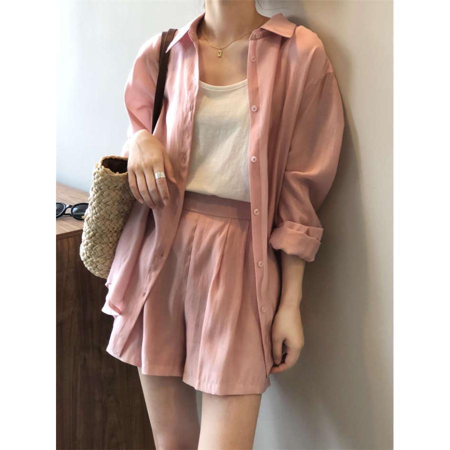 セットアップ レディース きれいめ 春夏 シアー ショートパンツ