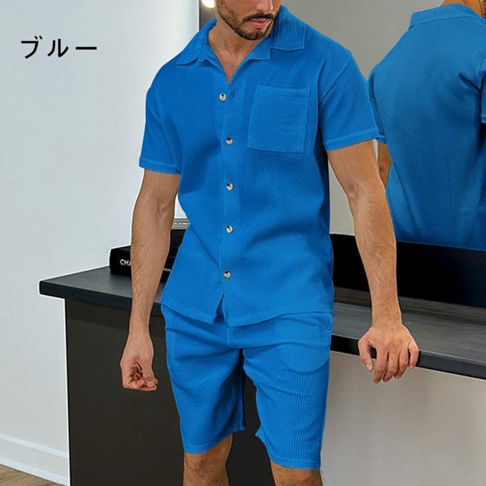 上下セット メンズ セットアップ 夏服 半袖 シャツ ショート 上下セット メンズ セットアップ 夏服 半袖 シャツ ショート