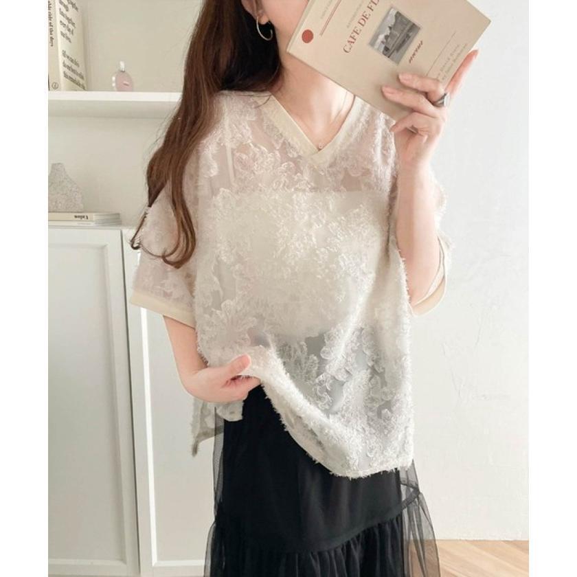 シャツ レディース シースルー ブラウス 刺繍 シフォン トップス シャツ レディース シースルー ブラウス 刺繍 シフォン トップス