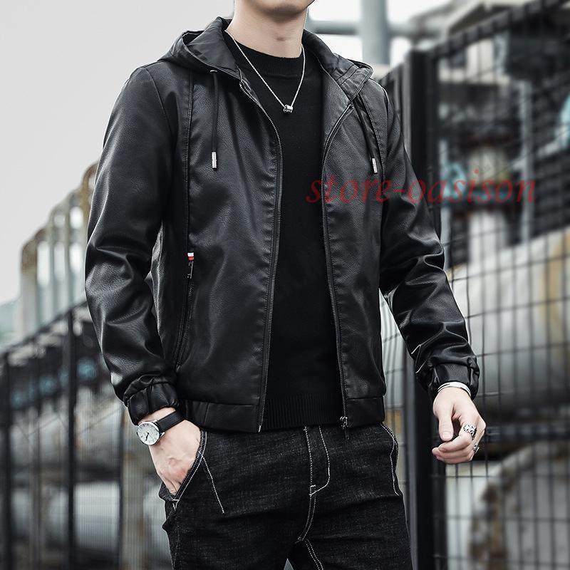HELMUT LANG フード付きレザージャケット M 黒 Helmut Lang zip-up Leather Jacket | Black | FARFETCH