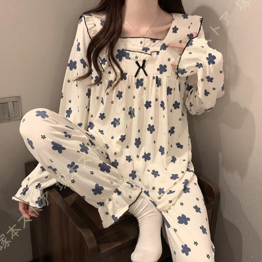 パジャマ 春秋 プリンセス風 大人可愛い ルームウェア 上下 パジャマ 春秋 プリンセス風 大人可愛い ルームウェア 上下