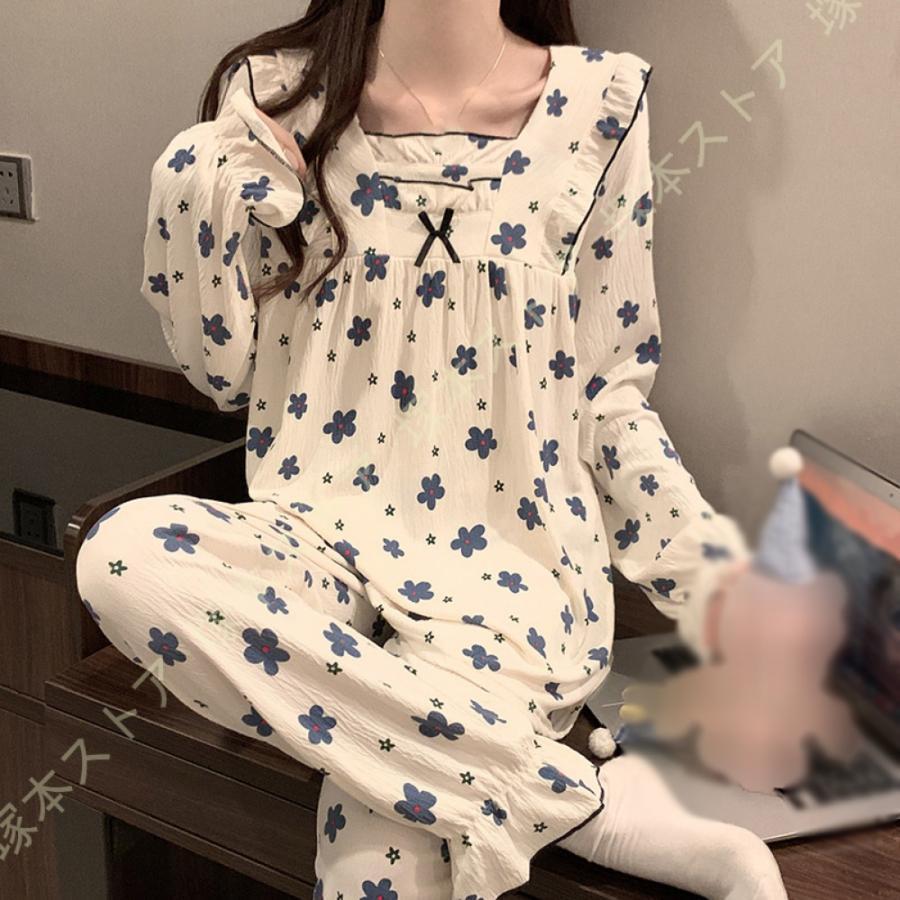 パジャマ 春秋 プリンセス風 大人可愛い ルームウェア 上下 パジャマ 春秋 プリンセス風 大人可愛い ルームウェア 上下
