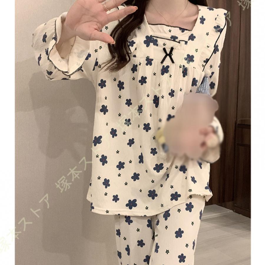 パジャマ 春秋 プリンセス風 大人可愛い ルームウェア 上下 パジャマ 春秋 プリンセス風 大人可愛い ルームウェア 上下