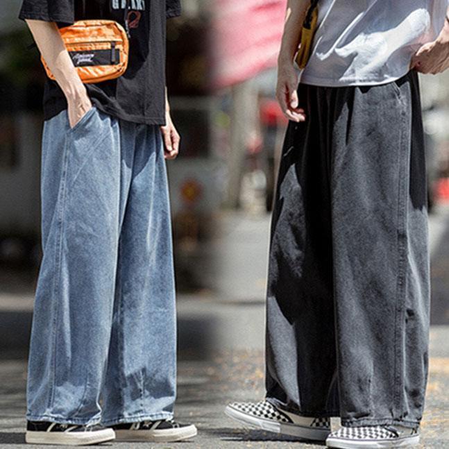 ワイド デニム パンツ ジーンズ メンズ ゆったり ルーズ ワイド デニム パンツ ジーンズ メンズ ゆったり ルーズ