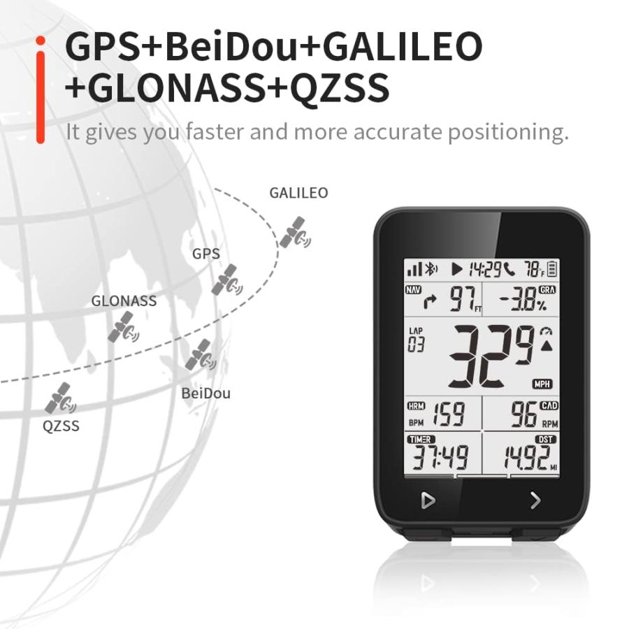 送料無料★iGPスポーツ サイクルコンピューター iGS320 GPS USB充電ブラック(14600320)｜grobalrich｜02