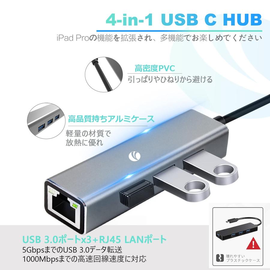 ラッピング ※ VCOM USB C LAN 変換 USBハブ有線LAN RJ45変換アダプタ cellworld-ec.com