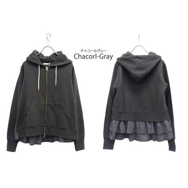 バックフリル ｗフリル 裏起毛スウェット パーカー後ろ姿がめちゃくちゃ可愛い スウェットパーカ バックフリル裏起毛スウェットジップアップパーカー フーディ 06 1709 グローブ 大人可愛い 通販 Yahoo ショッピング