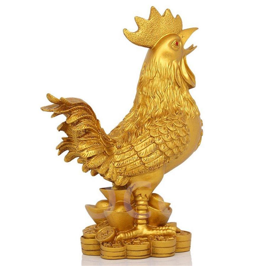 金の鶏 新年 17年 干支 酉年 鳥 鶏 鶏置物 五帝銭 2点セット 大吉 大利 風水 縁起物オブジェ 干支置物 酉 神鶏 家のお飾り Grocery 東贏商会 通販 Yahoo ショッピング
