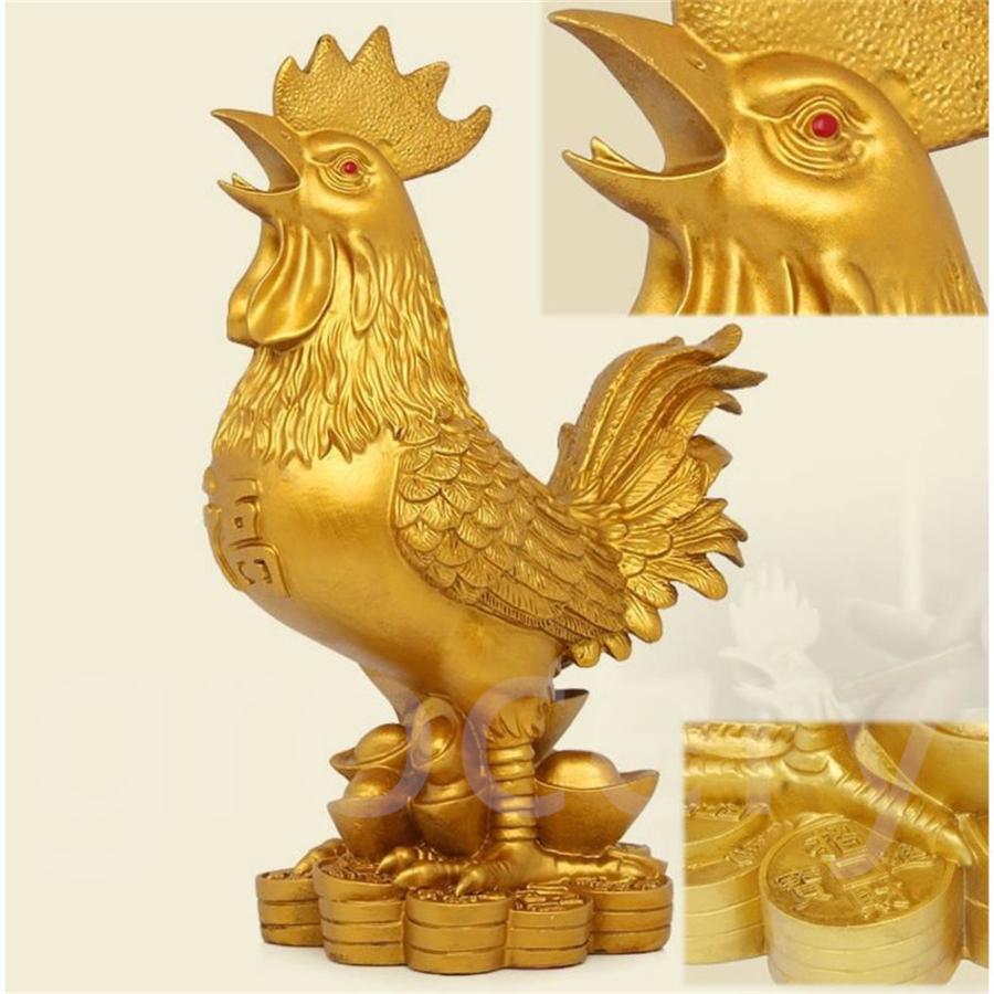金の鶏 新年 17年 干支 酉年 鳥 鶏 鶏置物 五帝銭 2点セット 大吉 大利 風水 縁起物オブジェ 干支置物 酉 神鶏 家のお飾り Grocery 東贏商会 通販 Yahoo ショッピング