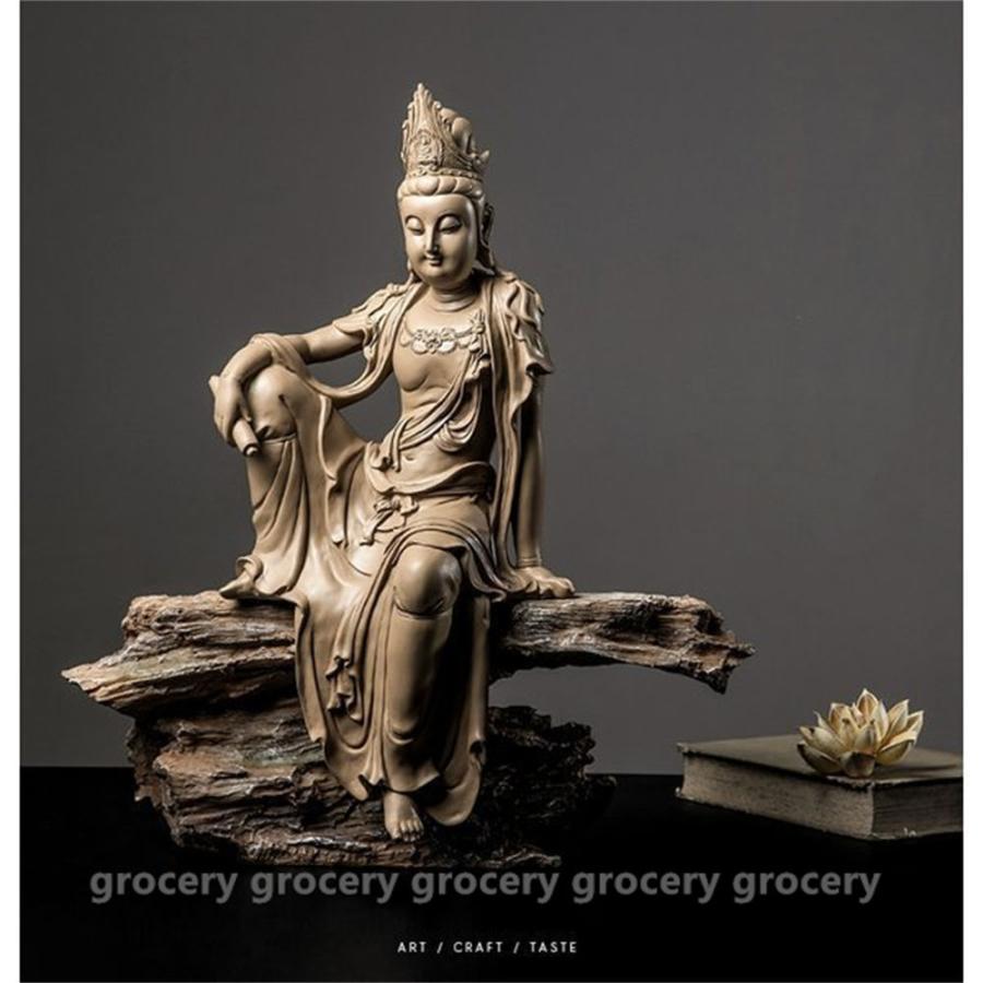 仏教美術　樹脂製　観音菩薩像　仏像　置物　V　8378 仏教美術 樹脂製 観音菩薩像 仏像 置物 V 8378