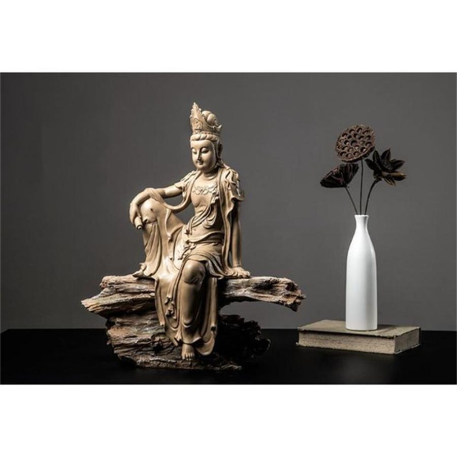 仏教美術　樹脂製　観音菩薩像　仏像　置物　V　8378 仏教美術 樹脂製 観音菩薩像 仏像 置物 V 8378