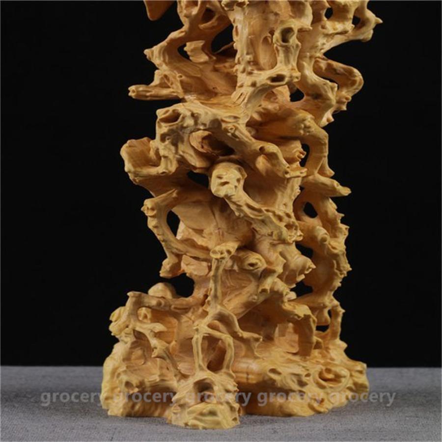 仏教美術 観音菩薩像 黄楊木精細彫琢 木彫仏像 置物 木彫工芸品 高25cm