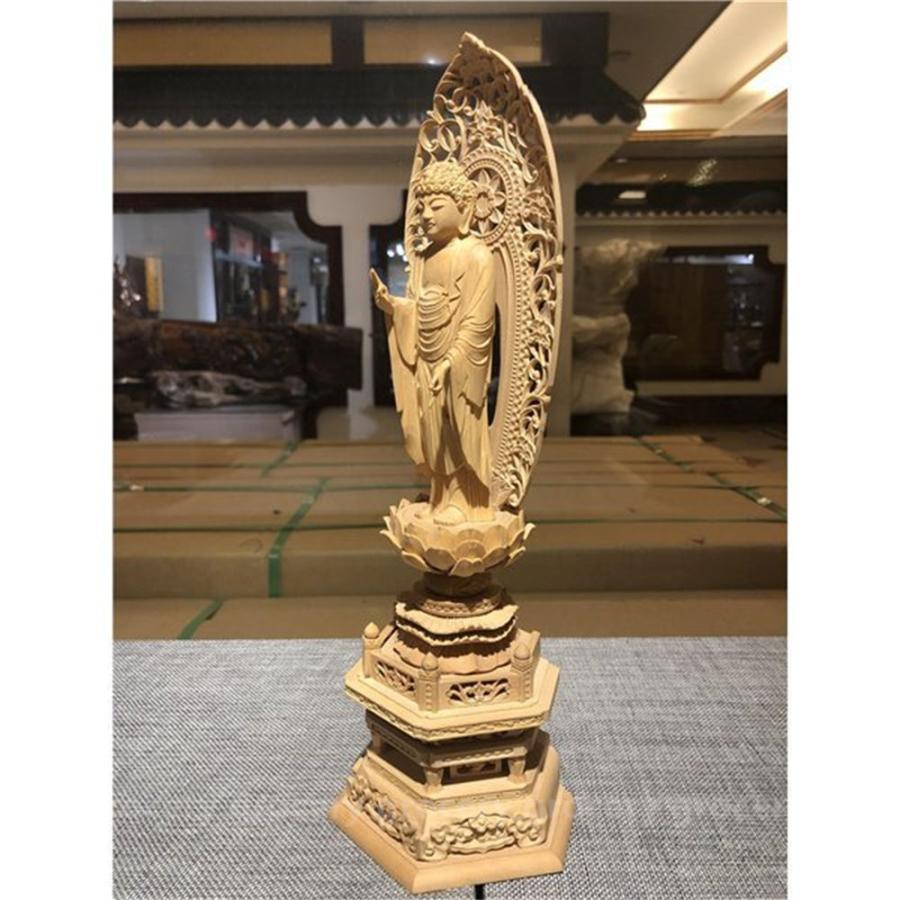 折りたたみiphone 現物写真 黄楊木 細密彫刻 阿弥陀仏像 仏教美術 黄楊木 木彫 仏像 細密彫刻 高さ31cm スペシャルセール Inmes Com Br