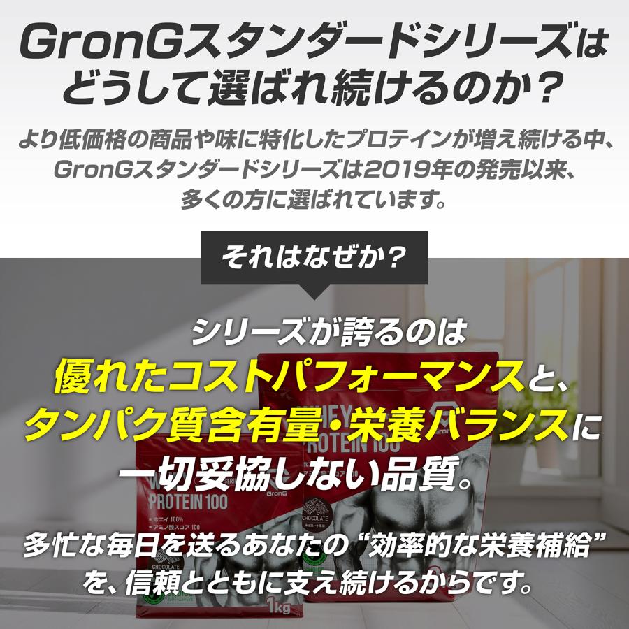 【先行配布中！最大15%オフクーポン】グロング ホエイプロテイン100 風味付き 3kg 国内製造 タンパク質含有率75％以上 スタンダード GronG 爆買 | GronG | 07
