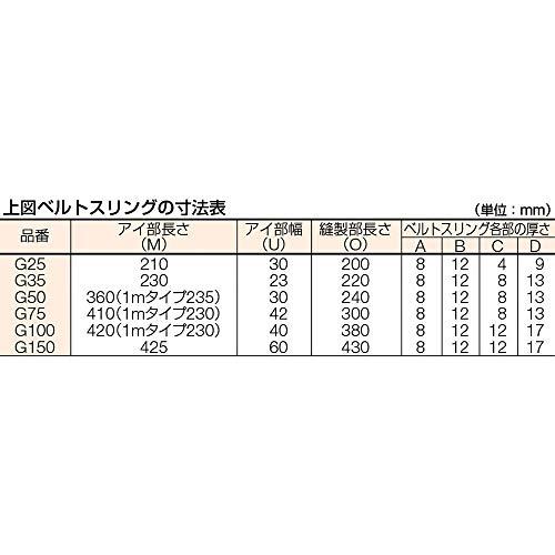 TRUSCO(トラスコ) ベルトスリング JIS3等級 両端アイ形 50mmX2.0m G50-20｜gronlinestore｜07