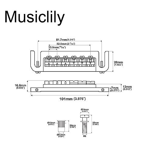 Musiclily Pro 弦ピッチ10.5mm バダスタイプ ラップアラウンドブリッジ Epiphone Les Paul Junior LP｜gronlinestore｜02