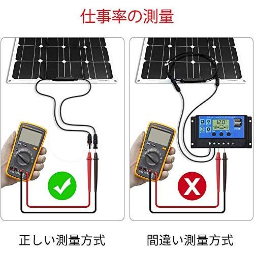 DOKIO 50W フレキシブル ソーラーパネル 単結晶 18V 車中泊 自作のソーラー発電に最適な小型・家庭用太陽光パネル 10Aチャージャー｜gronlinestore｜06