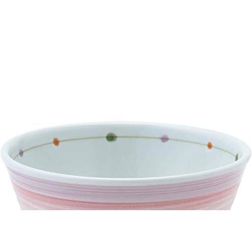 波佐見焼 軽量 飯碗 (小) カラードット柄 桃色 電子レンジ 食洗器可 日本製 14778｜gronlinestore｜02