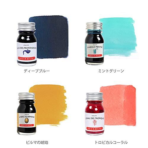 エルバン ガラスペン&インクセット 専用箱入 ハンドクラフト つむぎ ターコイズ & ミニインク ミントグリーン(10ml)セット 1670年創｜gronlinestore｜03