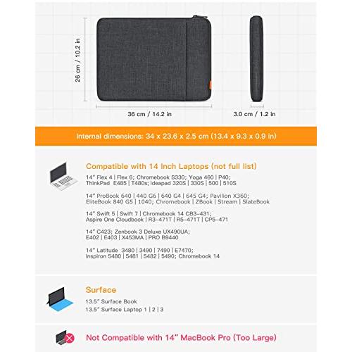 Inateck 360°超強保護 パソコンケース 14 インチラップトップスリーブケース PCインナーバッグ gaca7fe3f26GR