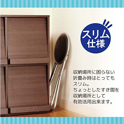 不二貿易 折りたたみパイプ椅子 チェア 幅30×奥行32×高さ47cm ブラック 合成皮革 耐荷重80kg 88624｜gronlinestore｜08