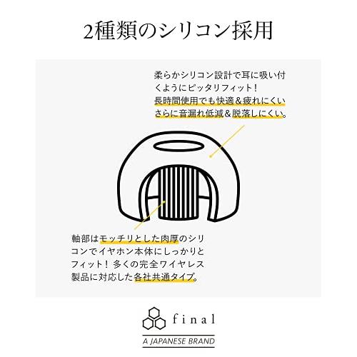 final (ファイナル) TWSイヤホン用イヤーピース （TYPE E 完全ワイヤレス専用仕様） (ALLサイズ 各サイズ１ペア ブラック)｜gronlinestore｜06