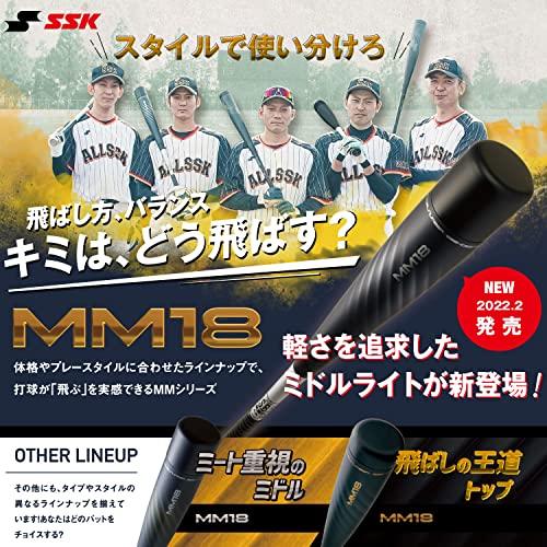 SSK(エスエスケイ) 野球 軟式FRP製バット MM18 ミドルライト SBB4023MDL ブラック×シルバー 83cm 660g平均｜gronlinestore｜02