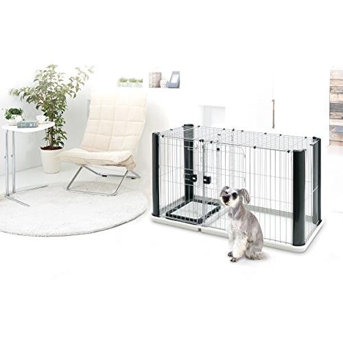 アドメイト (ADD. MATE) イヌ用 ヴィラフォートサークル ブラック&シルバー レギュラー レギュラー ブラック&シルバー 幅×奥行×高さ